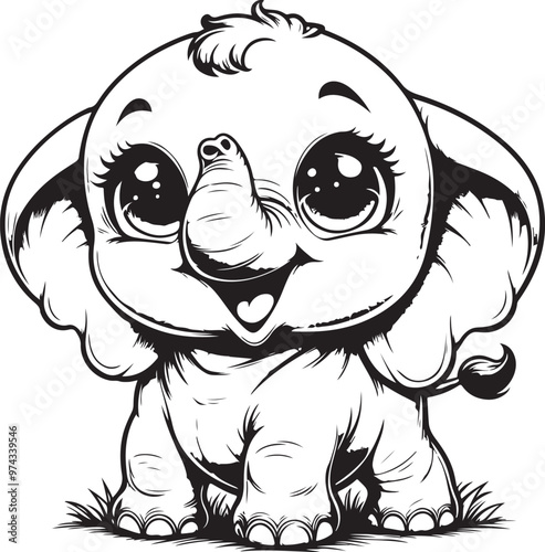 cute elephant clipart vector design,awesome cute elephant svg,high resolution printable cute elephant artwork