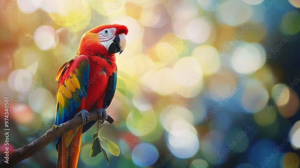 Scarlet Macaw Perched on a Branch Scarlet Macaw Perched on a Branch