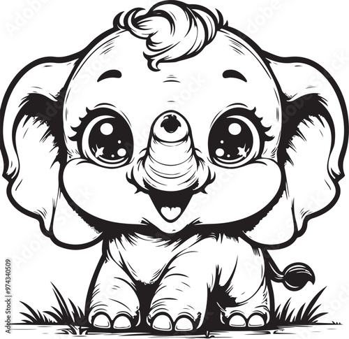 cute elephant clipart vector design,awesome cute elephant svg,high resolution printable cute elephant artwork