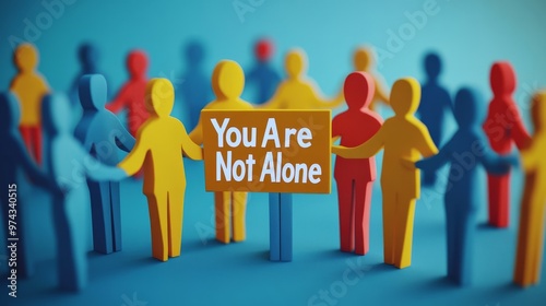 3D Illustration: Hands Holding, Mental Health Support, You Are Not Alone