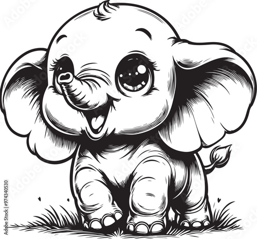 cute elephant clipart vector design,awesome cute elephant svg,high resolution printable cute elephant artwork