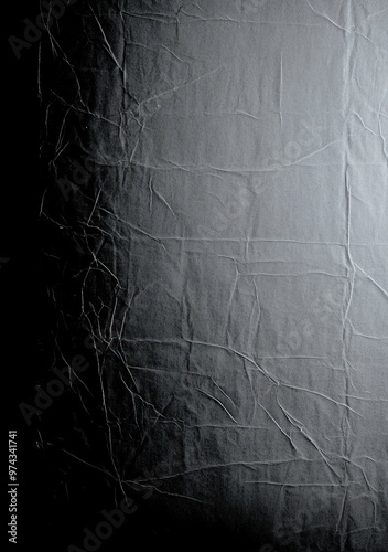 Black Paper Overlay Texture With EWrinkles, Dust, Noise And Scratches photo