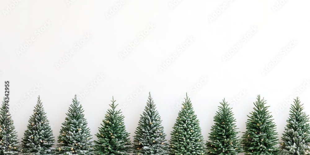 Obraz premium Winter holiday background with snow-covered trees