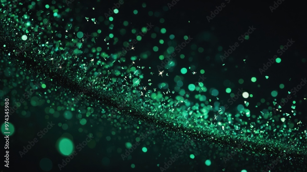 Green particles shimmer and move across a dark background, creating a mesmerizing and dynamic visual effect. Green particles shimmer and move across a dark background, creating a mesmerizing and dynamic visual effect.