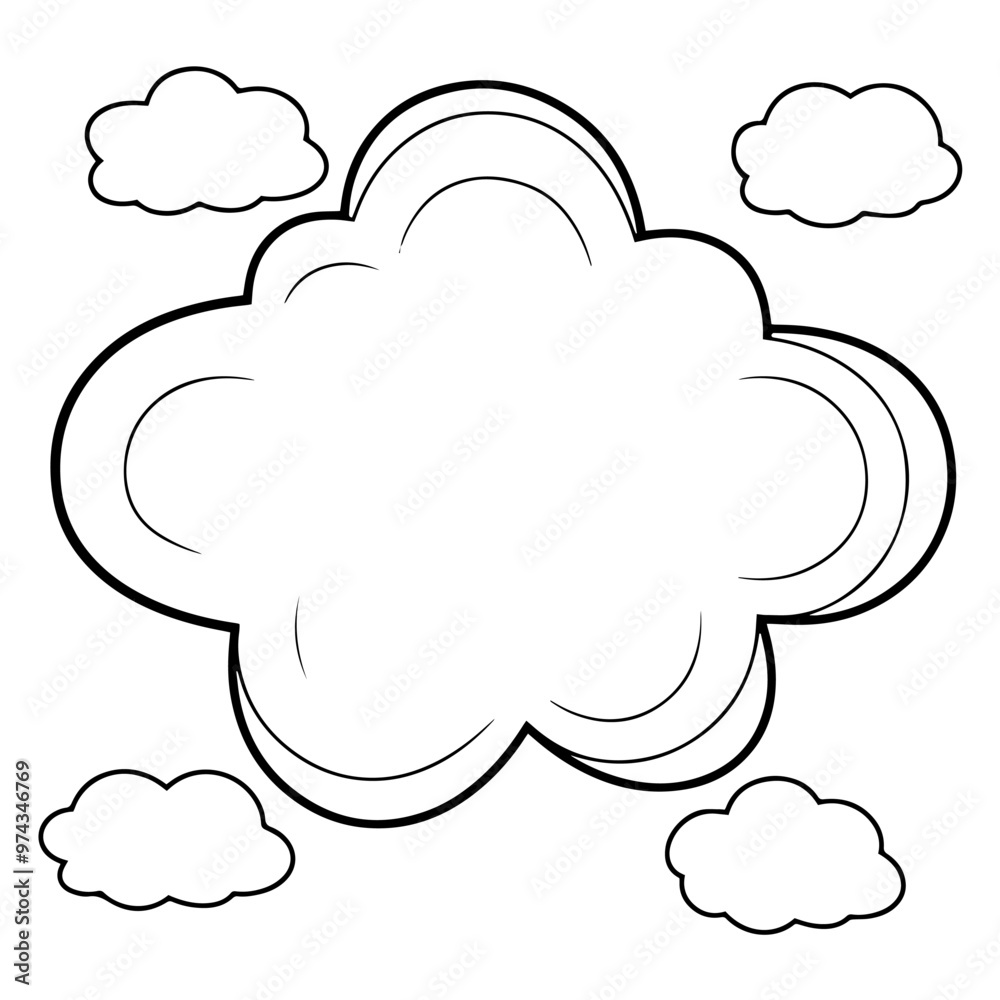 Obraz premium Clean vector outline of a cloud icon for versatile applications.