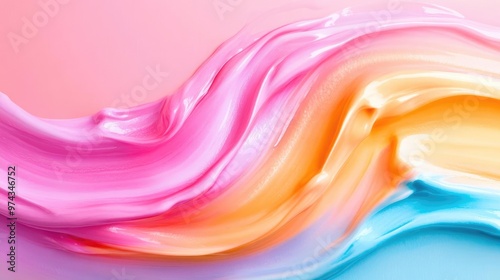 Abstract wet brushstrokes, dynamic motion, multicolor palette, watercolor style