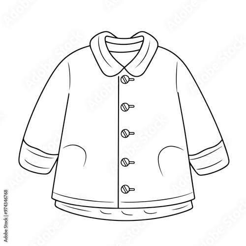 Minimalist vector outline of clothes icon for versatile use.