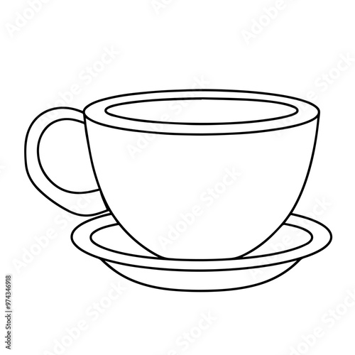 Clean vector outline of a cup icon for versatile applications.
