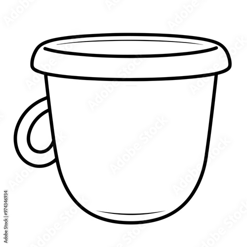 Clean vector outline of a cup icon for versatile applications.