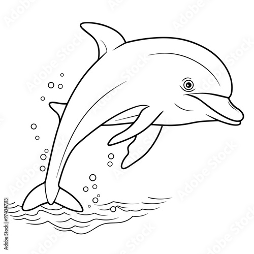Clean vector outline of a dolphin icon for versatile applications.