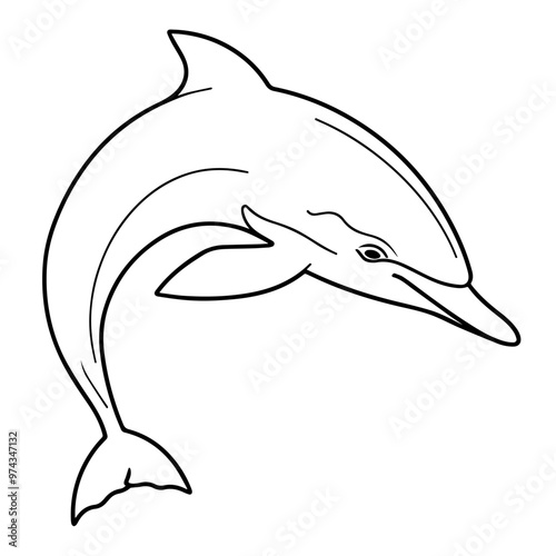 Clean vector outline of a dolphin icon for versatile applications.