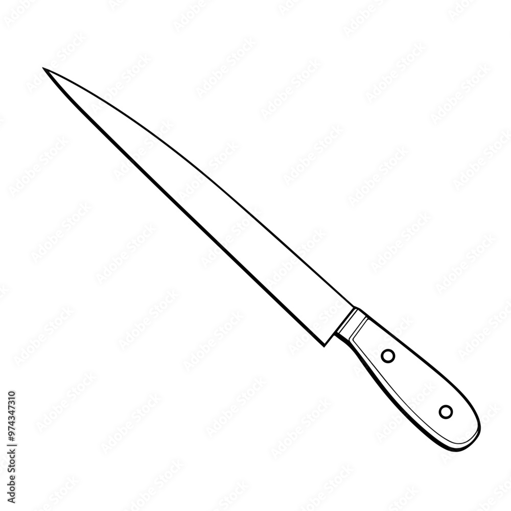 Minimalist vector outline of a knife icon for versatile use. Minimalist vector outline of a knife icon for versatile use.