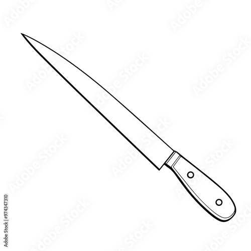 Minimalist vector outline of a knife icon for versatile use.
