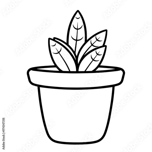 Minimalist vector outline of a plant pot icon for versatile use.