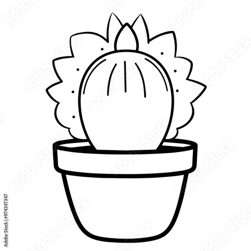 Minimalist vector outline of a plant pot icon for versatile use.