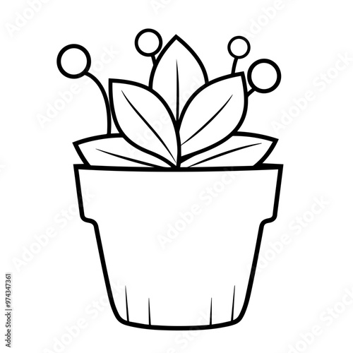 Minimalist vector outline of a plant pot icon for versatile use.