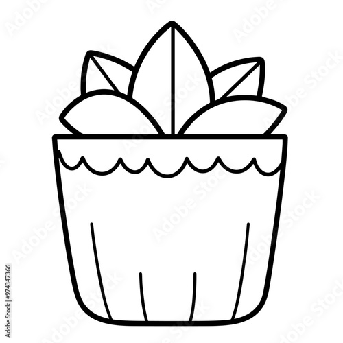 Minimalist vector outline of a plant pot icon for versatile use.