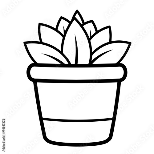 Minimalist vector outline of a plant pot icon for versatile use.