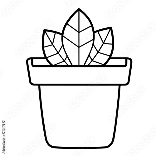 Minimalist vector outline of a plant pot icon for versatile use.