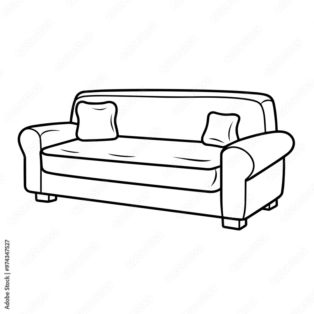 Minimalist vector outline of a sofa chair icon for versatile use. Minimalist vector outline of a sofa chair icon for versatile use.