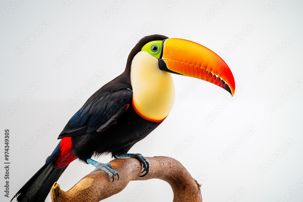 Fototapeta premium Toucan over isolated white background. Animal