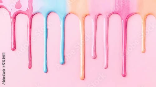 Soft paint drips, creative movement, light pastel tones, watercolor style