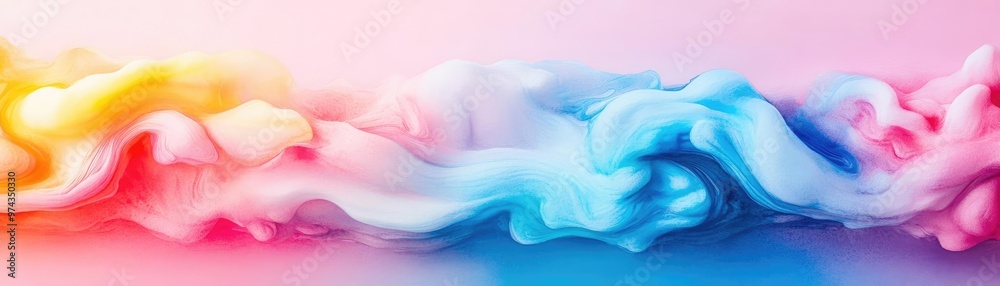 Obraz premium Soft pigments, drifting patterns, harmonious tones, watercolor style