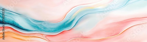 Soft wet patterns, pale color palette, fluid abstract design, watercolor style