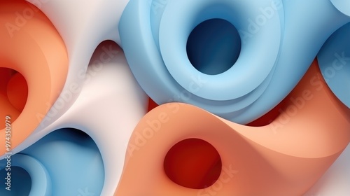 Abstract 3D background with a modern, minimalist design featuring overlapping circles in soft pastel colors.