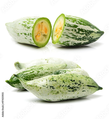 Snake gourd on white background  photo