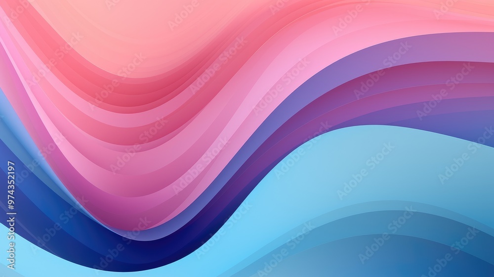 Obraz premium Abstract background with soft, flowing lines in shades of pink, purple, and blue. The colors blend seamlessly, creating a sense of movement and depth.