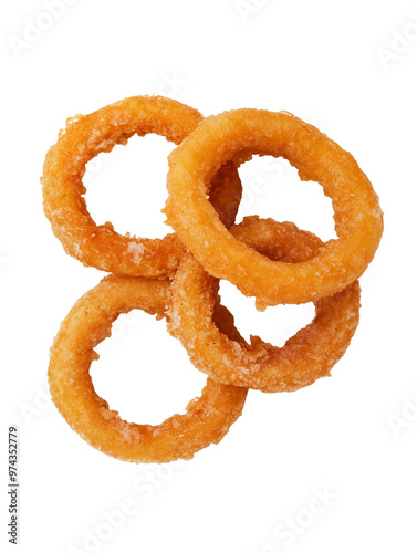 Fried onion rings fast food png isolated on transparent background photo