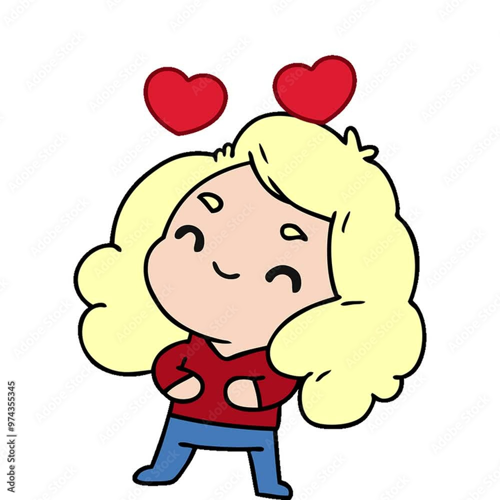 cartoon illustration of a cute kawaii girl cartoon illustration of a cute kawaii girl