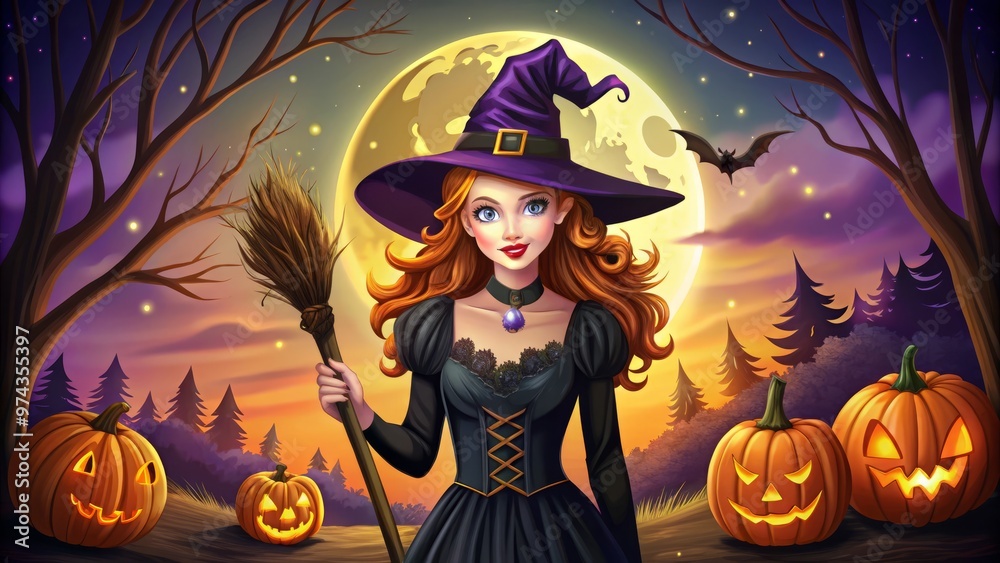 halloween witch with pumpkin halloween witch with pumpkin