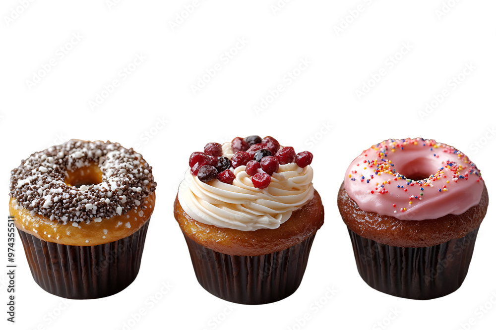 a row of cupcakes with frosting. a row of cupcakes with frosting.