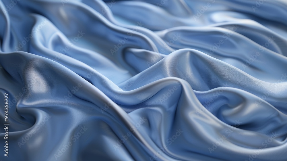 Fototapeta premium A blue fabric with a shiny surface