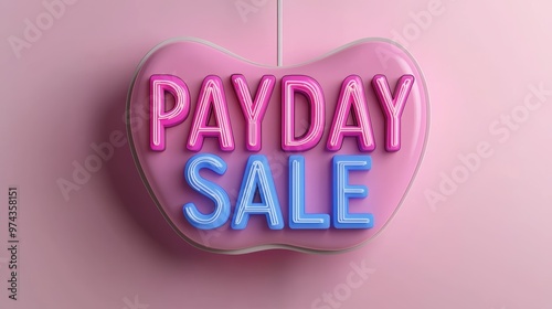 Colorful payday sale sign in neon lights, perfect for promotions, discounts, and special offers. Eye-catching and vibrant design.