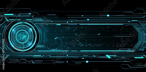 Concepts for futuristic digital technology illustrations. Futuristic hi-tech digital layout with digital HUD.