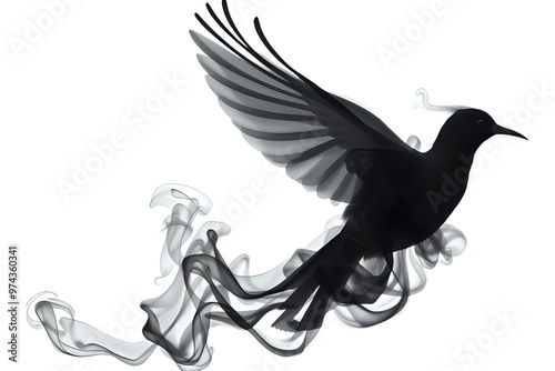 Black Smoke on White Background Shaped Like a Bird: An Astonishing and Mysterious Scene