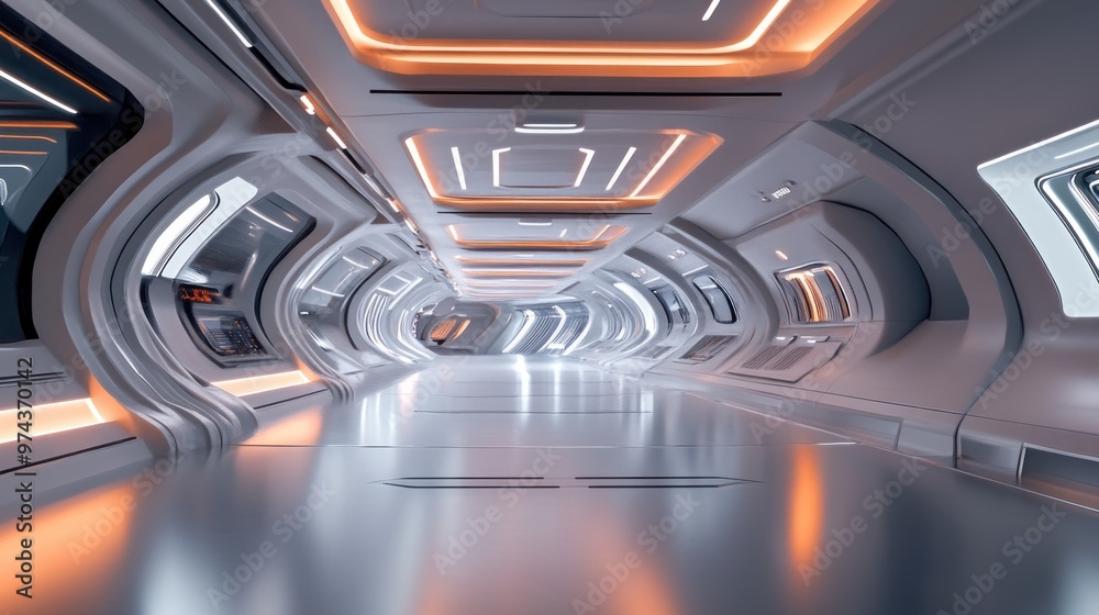 Futuristic Spaceship Corridor Futuristic Spaceship Corridor