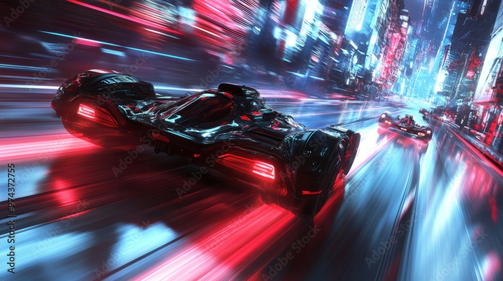 Neon Fury: Futuristic Car Race Through a Glowing City Neon Fury: Futuristic Car Race Through a Glowing City