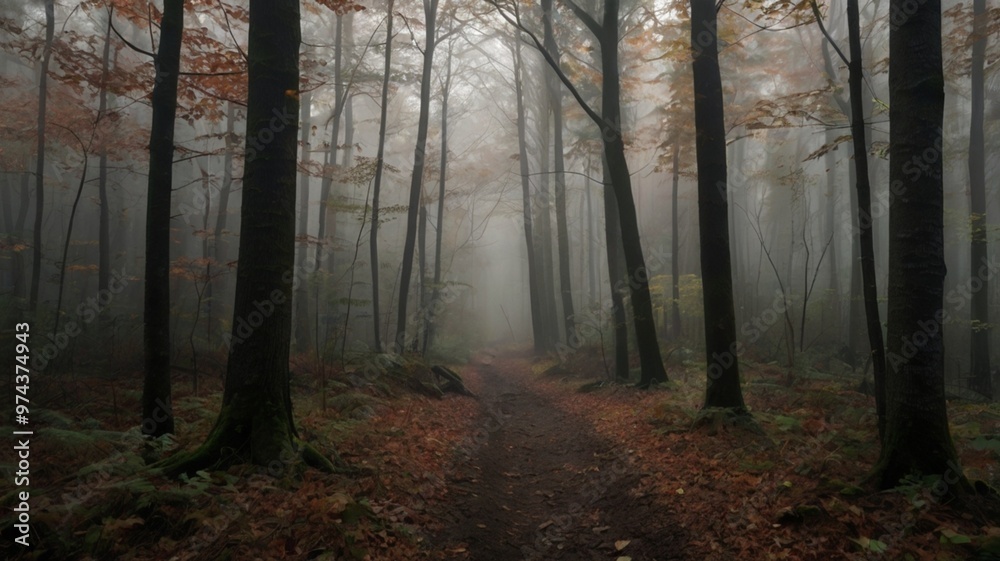 a dark, atmospheric autumn landscape