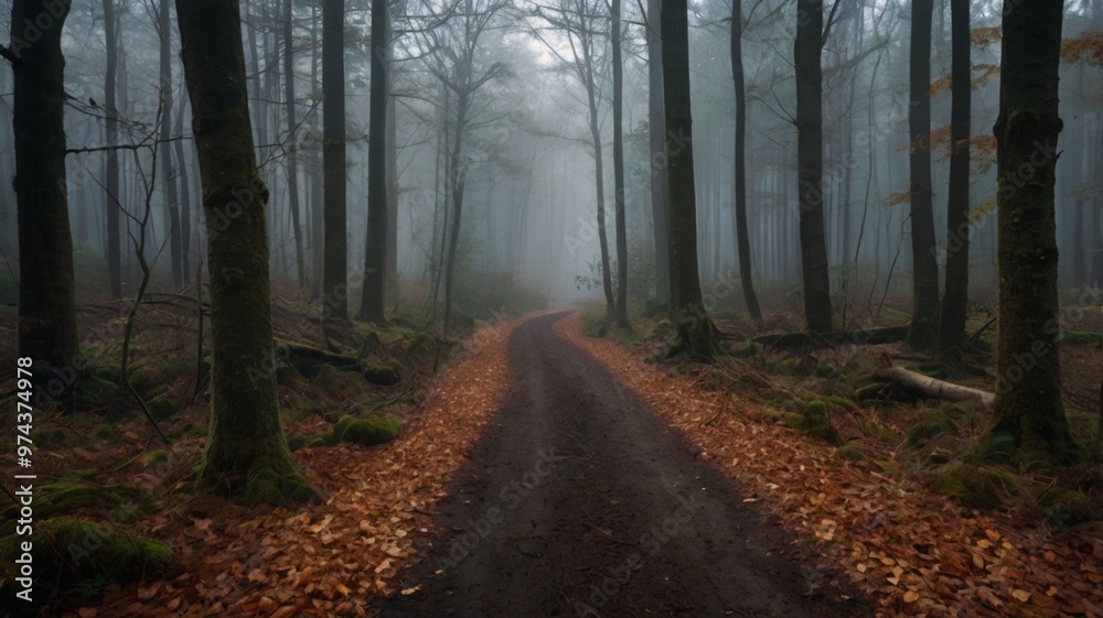 Fototapeta premium a dark, atmospheric autumn landscape