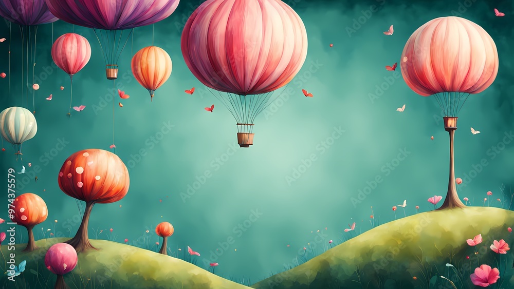 Fototapeta premium Illustration of cartoon season floral background design