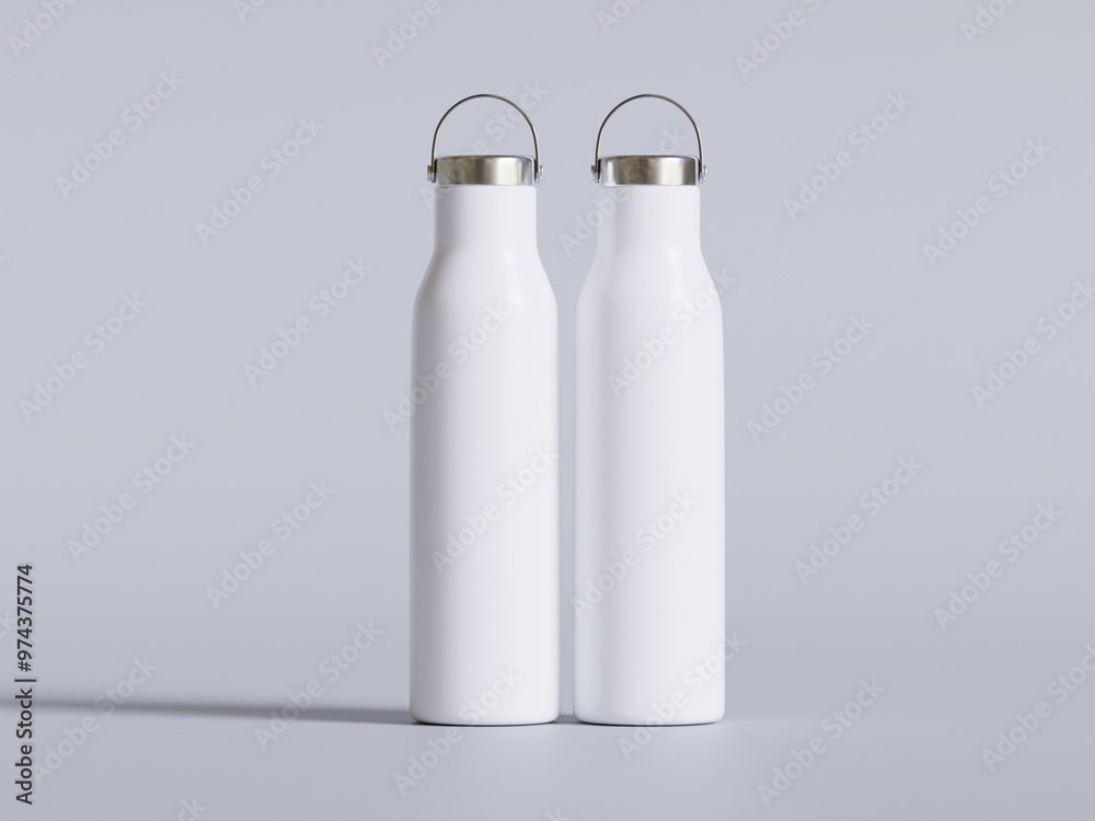 Water bottle and metal texture for cap with Isolated on white background Water bottle and metal texture for cap with Isolated on white background