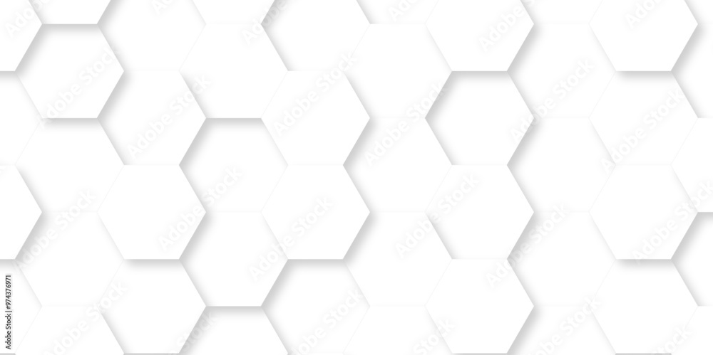 Naklejka premium Vector white Hexagonal Background. Luxury White Pattern. 3D Futuristic abstract honeycomb mosaic white background. geometric mesh cell texture. modern futuristic wallpaper.