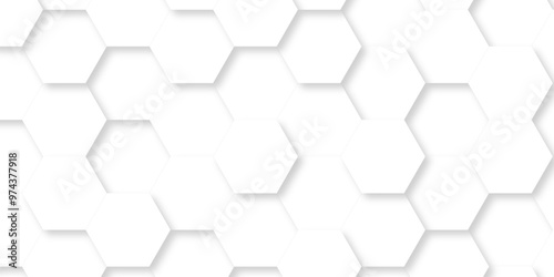  Vector abstract 3d white hexagon realistic mesh cell honeycomb texture. geometric white grid emboss hexagonal background. luxury emboss honeycomb white pattern shadow polygonal square web connection