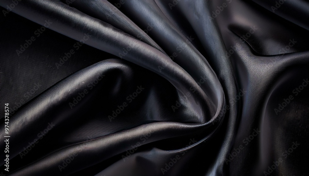 Obraz premium High-quality black silk satin material for fashion and home decor