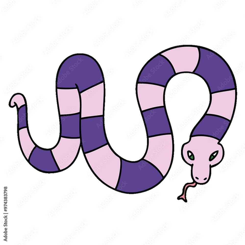 hand drawn quirky cartoon snake hand drawn quirky cartoon snake
