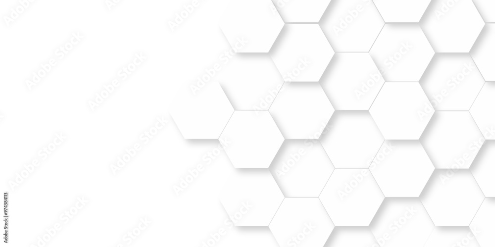 Honeycomb geometric white grid emboss hexagonal background. Vector abstract 3d white hexagon realistic mesh web cell hexagon honeycomb texture. Honeycomb geometric white grid emboss hexagonal background. Vector abstract 3d white hexagon realistic mesh web cell hexagon honeycomb texture.